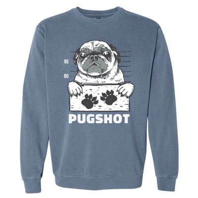 Pugshot Jail Prison Funny Pug Garment-Dyed Sweatshirt