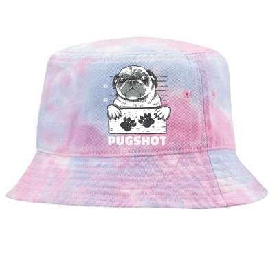 Pugshot Jail Prison Funny Pug Tie-Dyed Bucket Hat