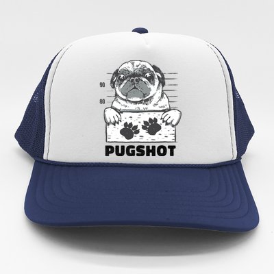 Pugshot Jail Prison Funny Pug Trucker Hat