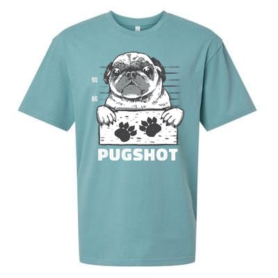 Pugshot Jail Prison Funny Pug Sueded Cloud Jersey T-Shirt