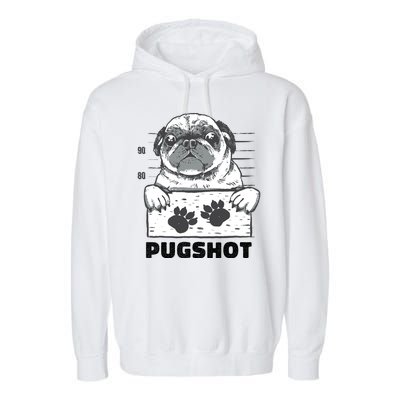 Pugshot Jail Prison Funny Pug Garment-Dyed Fleece Hoodie