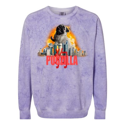 Pugzilla Funny Pug Colorblast Crewneck Sweatshirt