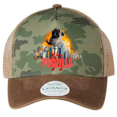 Pugzilla Funny Pug Legacy Tie Dye Trucker Hat