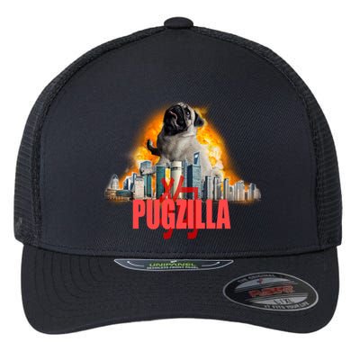 Pugzilla Funny Pug Flexfit Unipanel Trucker Cap