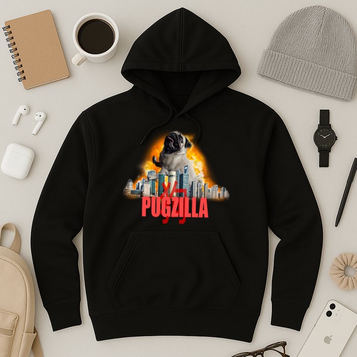 Pugzilla Funny Pug Hoodie