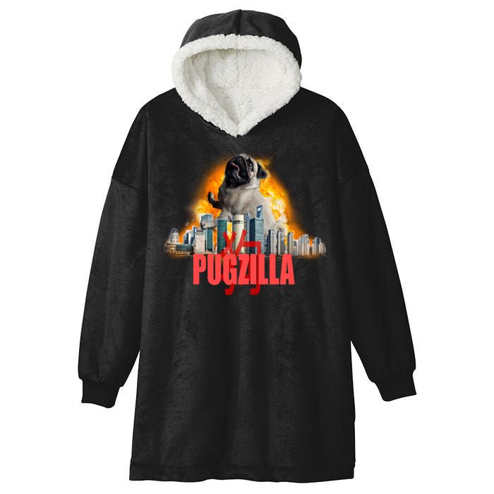 Pugzilla Funny Pug Hooded Wearable Blanket