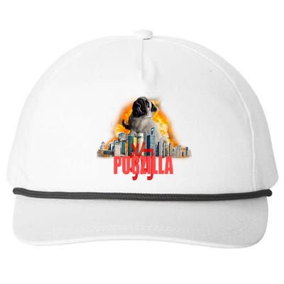 Pugzilla Funny Pug Snapback Five-Panel Rope Hat