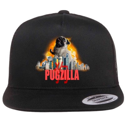 Pugzilla Funny Pug Flatbill Hat