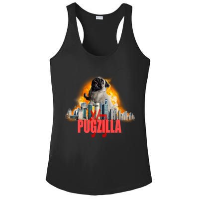 Pugzilla Funny Pug Ladies PosiCharge Competitor Racerback Tank