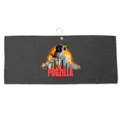 Pugzilla Funny Pug Large Microfiber Waffle Golf Towel