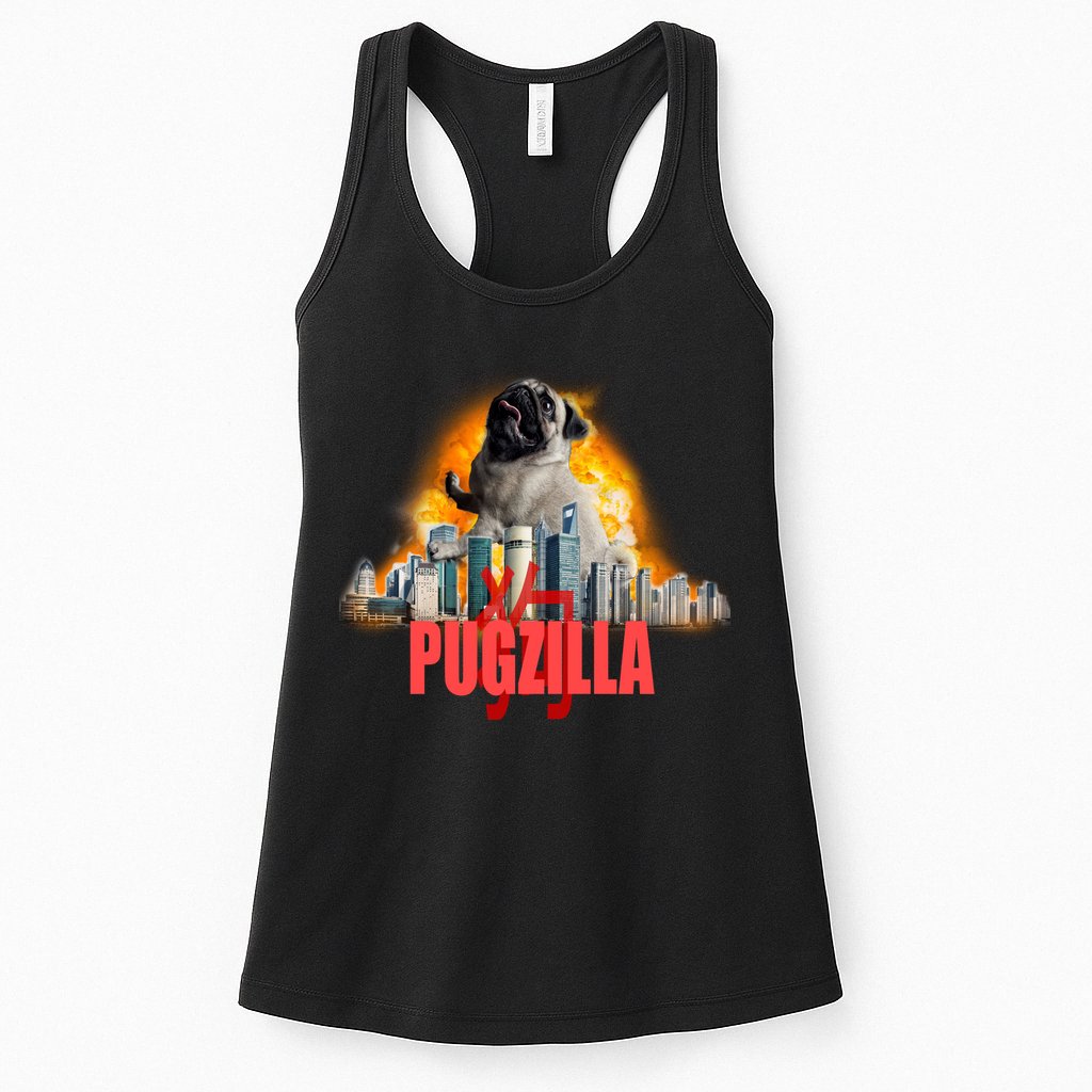 Pugzilla Funny Pug Womens Tank Top