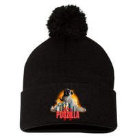 Pugzilla Funny Pug Pom Pom 12in Knit Beanie