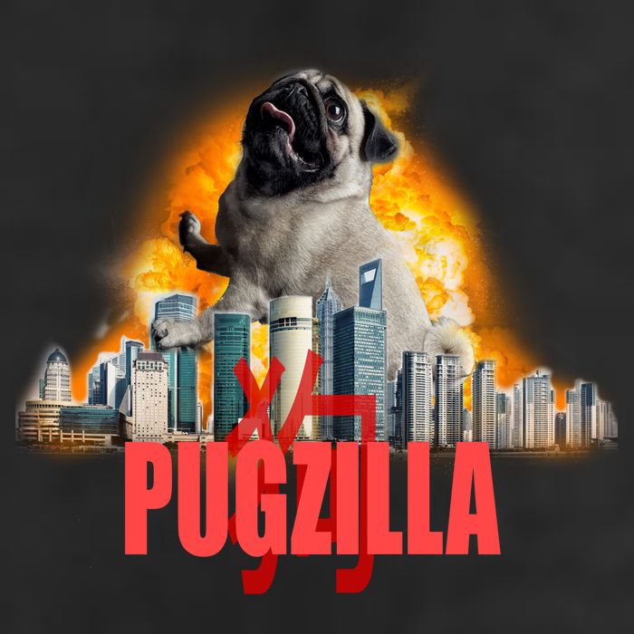 Pugzilla Funny Pug Golf Towel