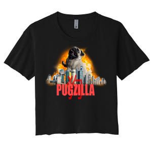 Pugzilla Funny Pug Women's Crop Top Tee