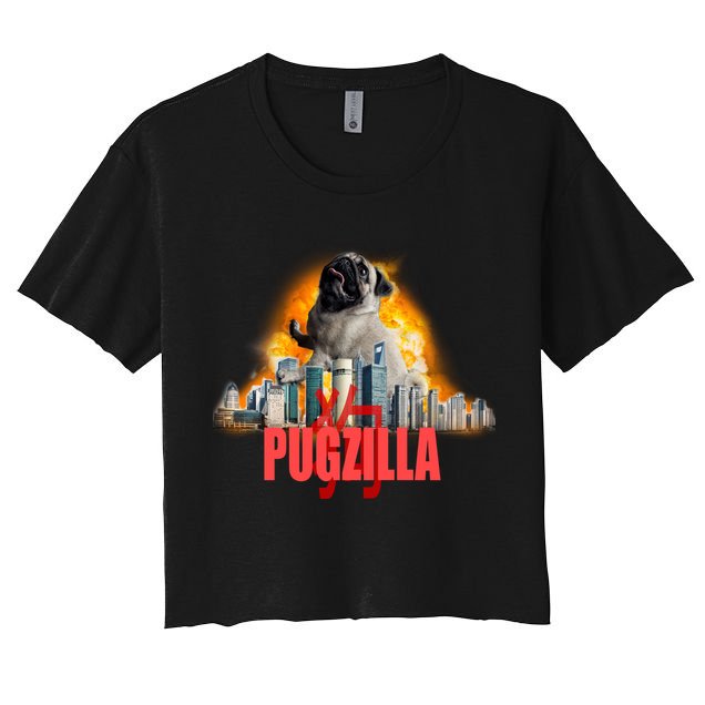 Pugzilla Funny Pug Crop Top