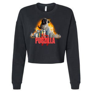 Pugzilla Funny Pug Cropped Pullover Crew