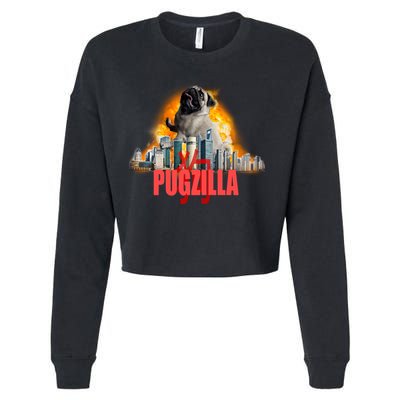 Pugzilla Funny Pug Cropped Pullover Crew
