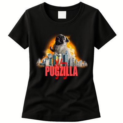 Pugzilla Funny Pug Womens T-Shirt