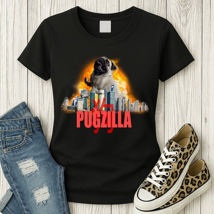 Pugzilla Funny Pug Womens T-Shirt