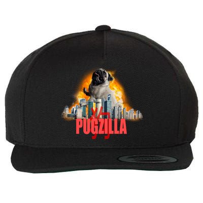 Pugzilla Funny Pug Wool Snapback Cap