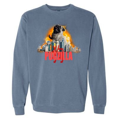 Pugzilla Funny Pug Garment-Dyed Sweatshirt