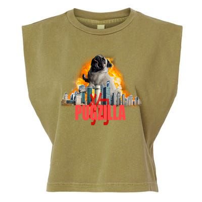 Pugzilla Funny Pug Garment-Dyed Women's Muscle Tee