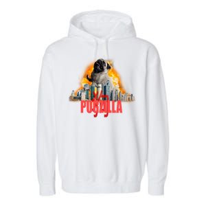 Pugzilla Funny Pug Garment-Dyed Fleece Hoodie