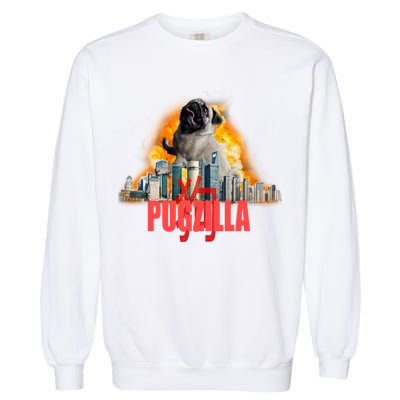 Pugzilla Funny Pug Garment-Dyed Sweatshirt