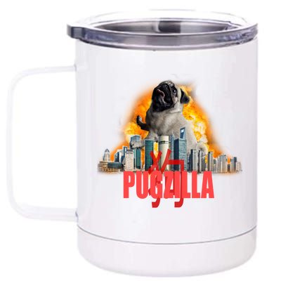 Pugzilla Funny Pug 12 oz Stainless Steel Tumbler Cup