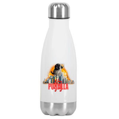 Pugzilla Funny Pug Stainless Steel Insulated Water Bottle