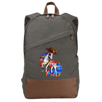 Pirate Unicorn Halloween Costume Family Kids Cotton Canvas Backpack