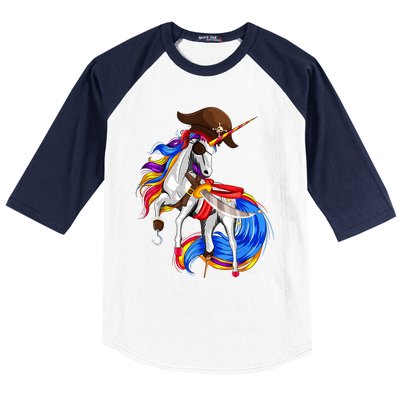 Pirate Unicorn Halloween Costume Family Kids Baseball Sleeve Shirt