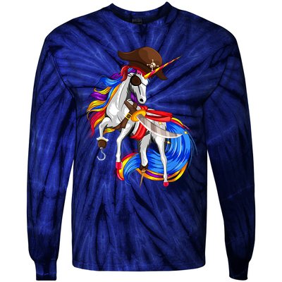 Pirate Unicorn Halloween Costume Family Kids Tie-Dye Long Sleeve Shirt