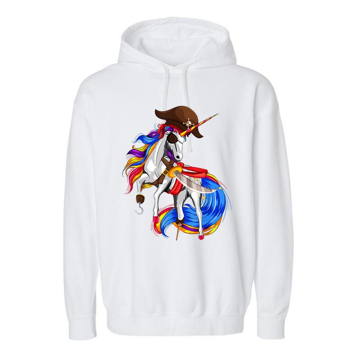 Pirate Unicorn Halloween Costume Family Kids Garment-Dyed Fleece Hoodie