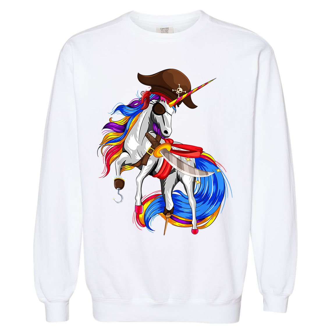 Pirate Unicorn Halloween Costume Family Kids Garment-Dyed Sweatshirt