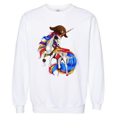 Pirate Unicorn Halloween Costume Family Kids Garment-Dyed Sweatshirt