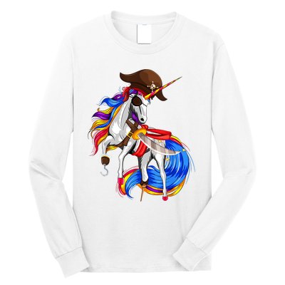 Pirate Unicorn Halloween Costume Family Kids Long Sleeve Shirt