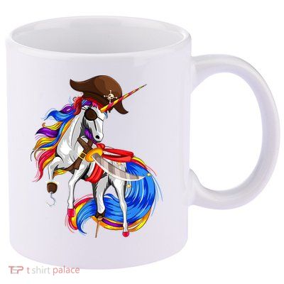 Pirate Unicorn Halloween Costume Family Kids 11oz C Handle Ceramic Mug