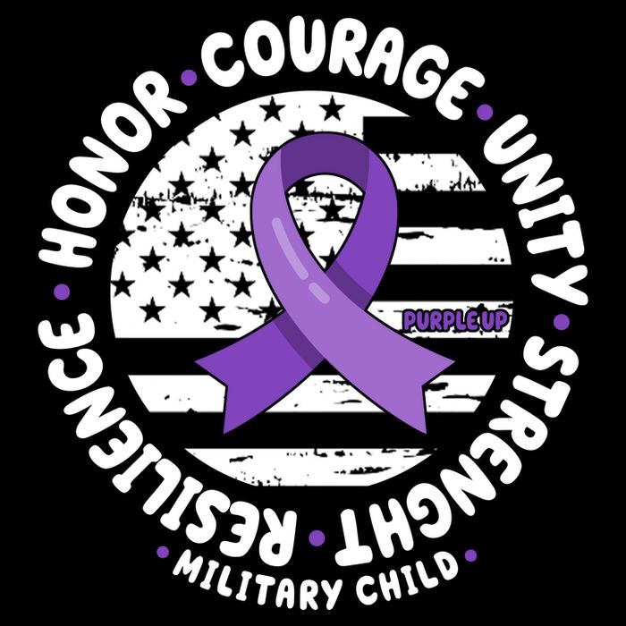 Purple Up Honor Unity Military Quote Ribbon Usa Stripe Pom Pom Beanie