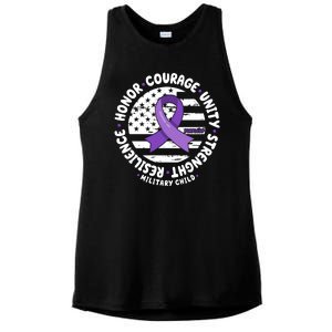 Purple Up Honor Unity Military Quote Ribbon Usa Ladies PosiCharge Tri-Blend Wicking Tank