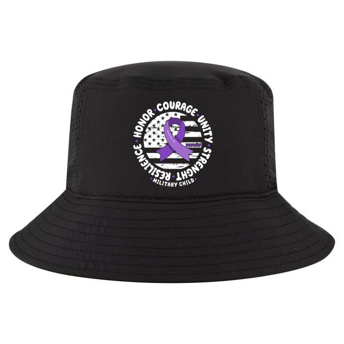 Purple Up Honor Unity Military Quote Ribbon Usa Cool Comfort Performance Bucket Hat