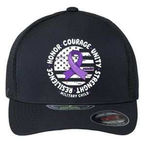 Purple Up Honor Unity Military Quote Ribbon Usa Flexfit Unipanel Trucker Cap