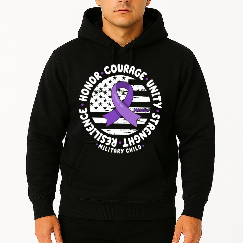 Purple Up Honor Unity Military Quote Ribbon Usa Hoodie