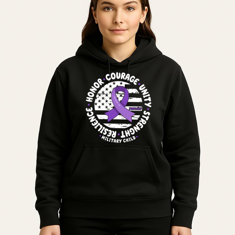 Purple Up Honor Unity Military Quote Ribbon Usa Hoodie