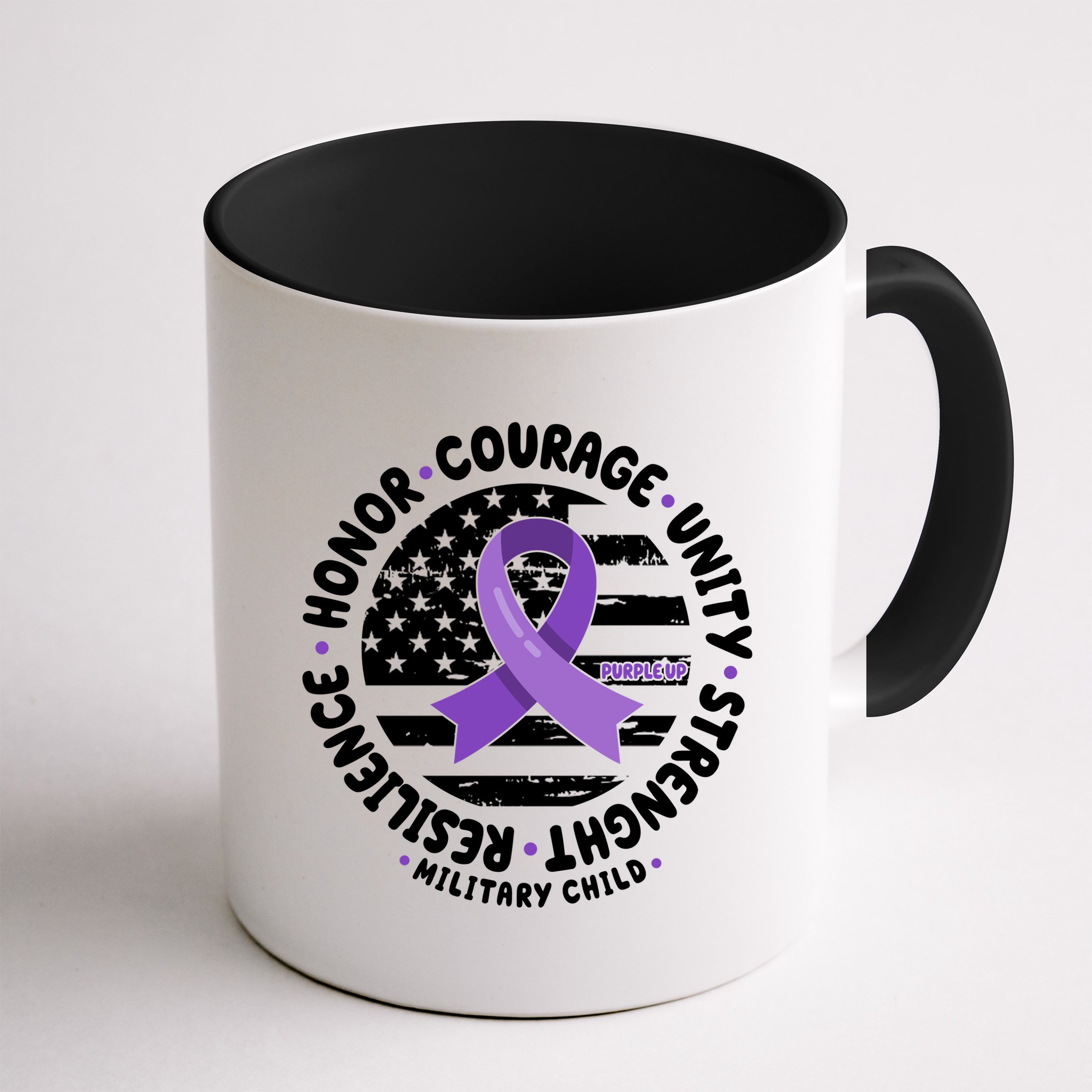 Purple Up Honor Unity Military Quote Ribbon Usa Mug