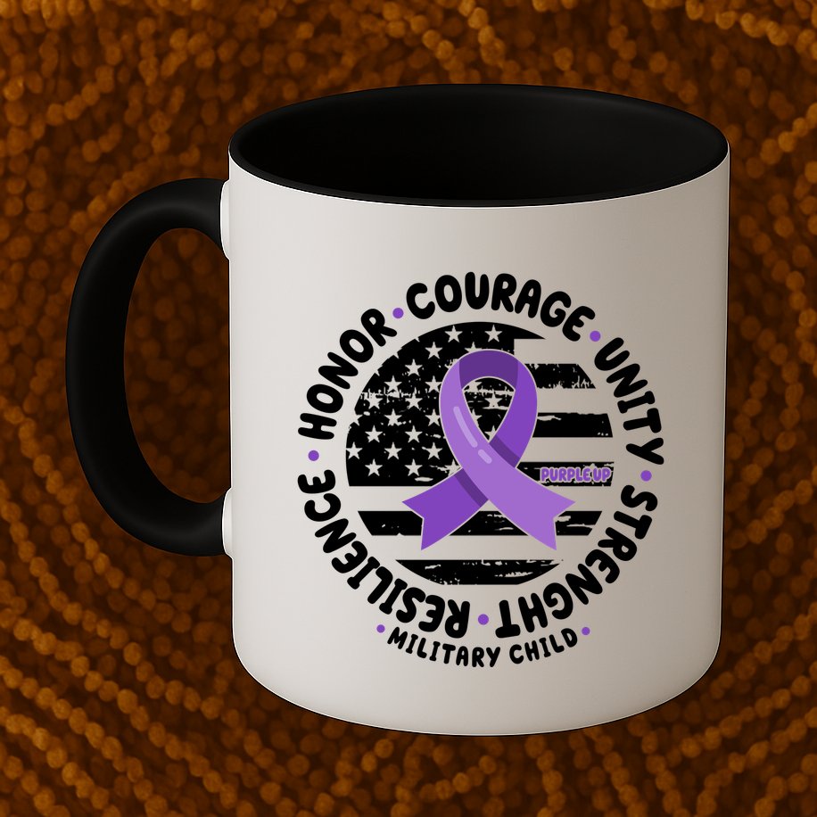 Purple Up Honor Unity Military Quote Ribbon Usa Mug