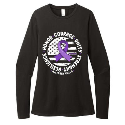 Purple Up Honor Unity Military Quote Ribbon Usa Womens CVC Long Sleeve Shirt