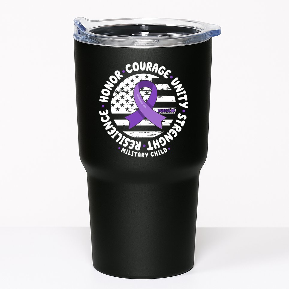 Purple Up Honor Unity Military Quote Ribbon Usa Tumbler
