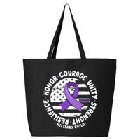 Purple Up Honor Unity Military Quote Ribbon Usa 25L Jumbo Tote