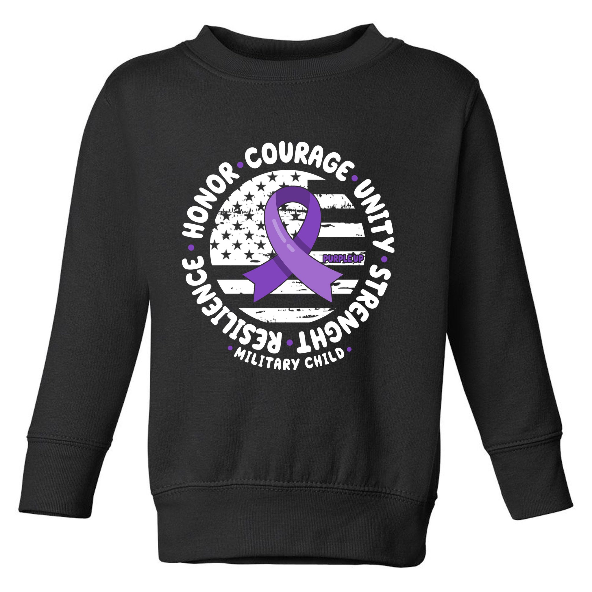 Purple Up Honor Unity Military Quote Ribbon Usa Toddler Sweatshirt